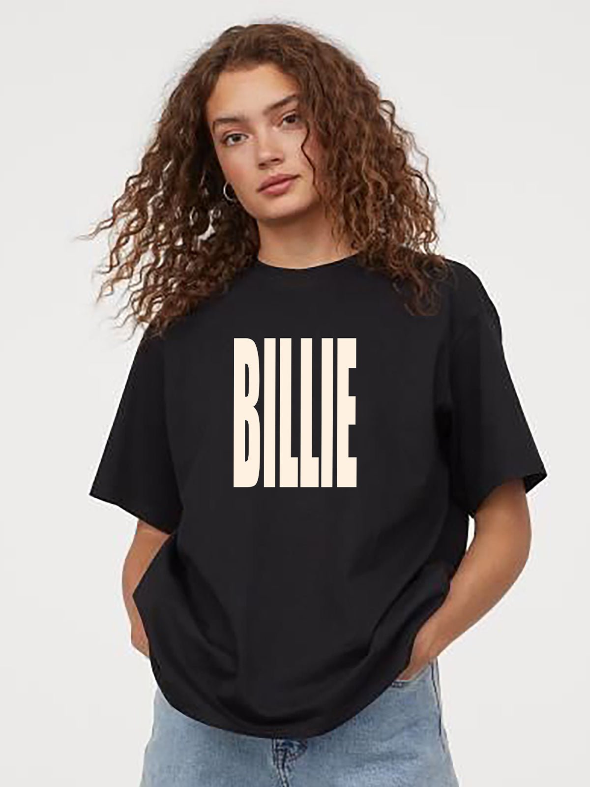 Billie Elish Oversize Black T-Shirt - Awara Bacha
