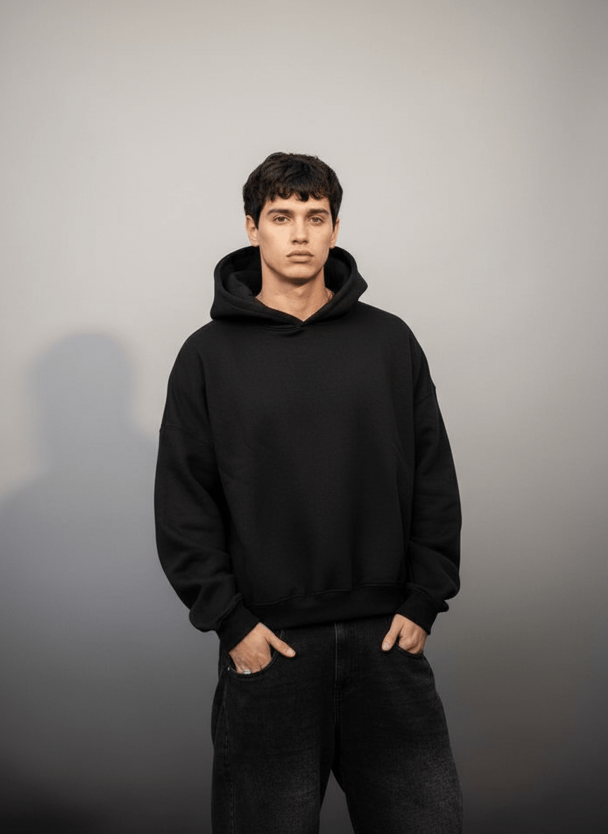 Black Oversize Hoodie - Awara Bacha