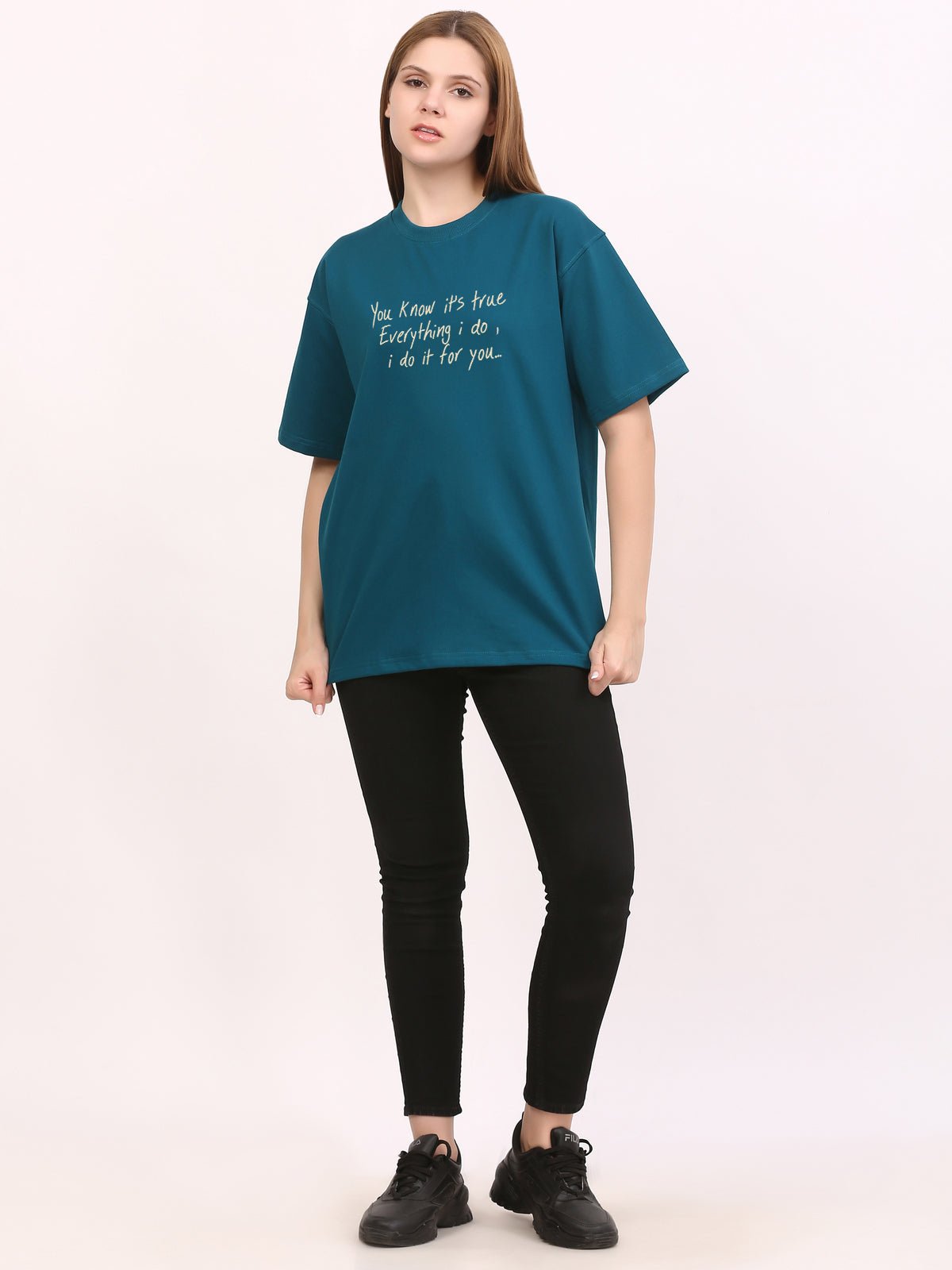 Bryan Adams Darkteal Oversize T-Shirt - Awara Bacha