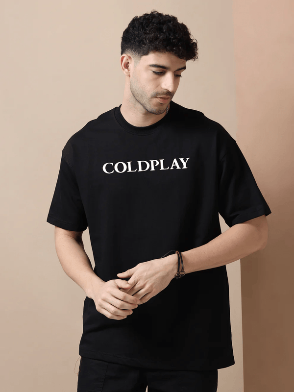 Coldplay Band Music Black Oversize T-Shirt - Awara Bacha