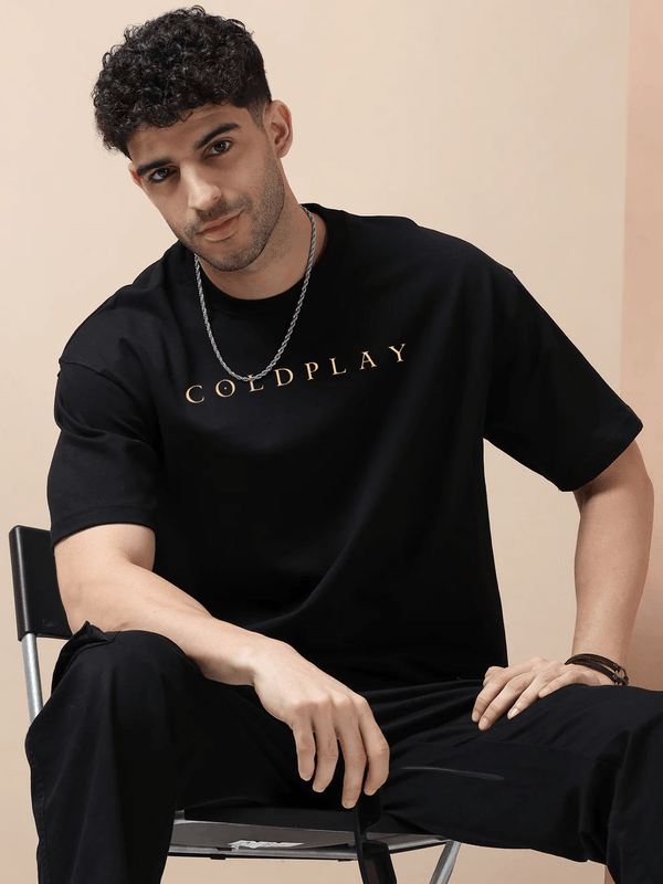 Coldplay Black Oversize T-Shirt - Awara Bacha