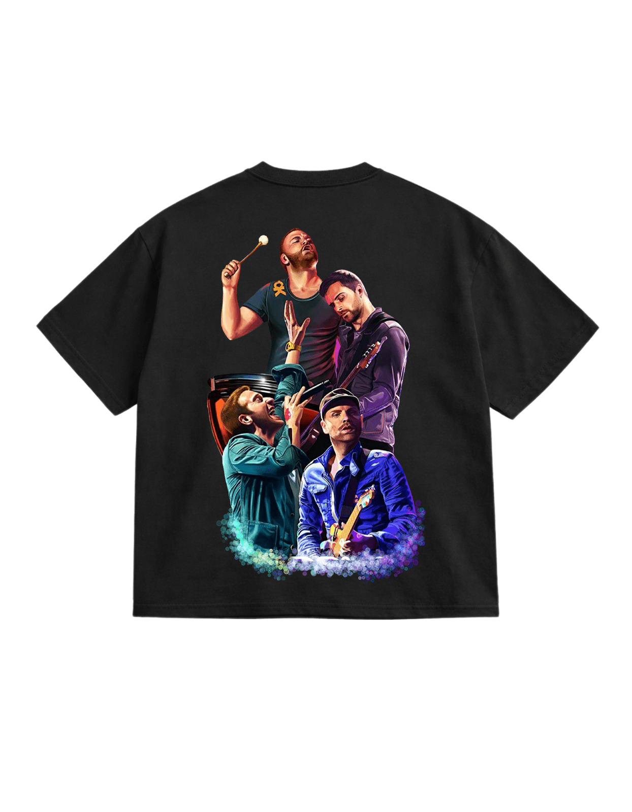 Coldplay Canvas Black Oversize T-Shirt - Awara Bacha