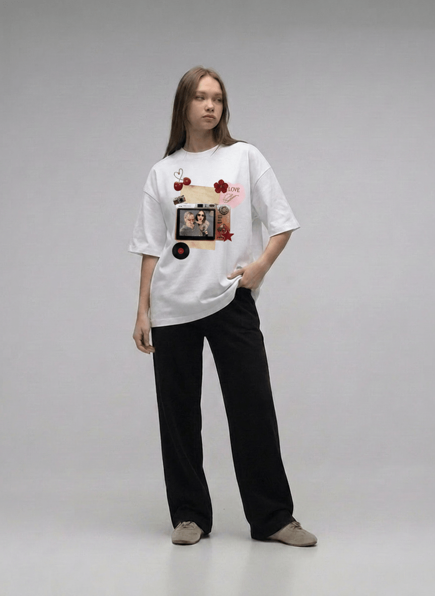 Custom Best Friend Printed Off-White T-Shirt - Awara Bacha