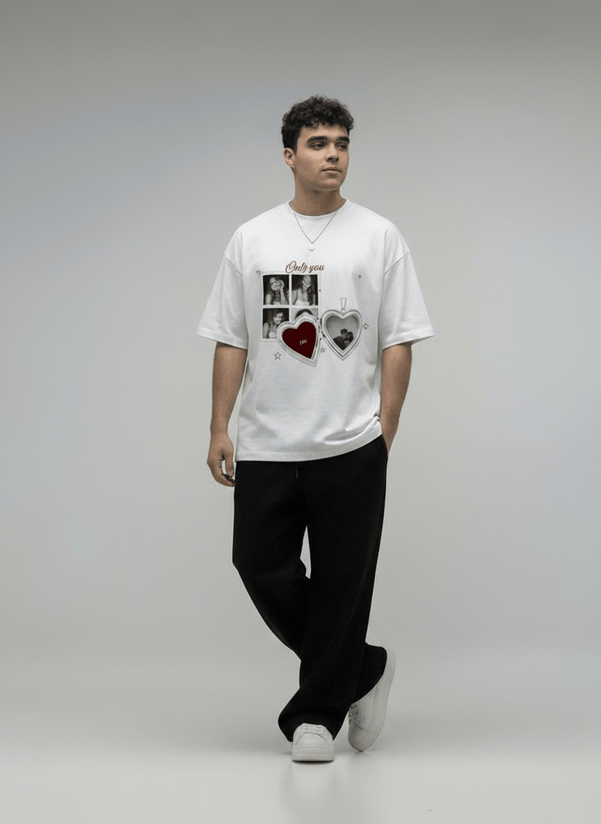 Custom Romantic Memory Off-White T-Shirt - Awara Bacha