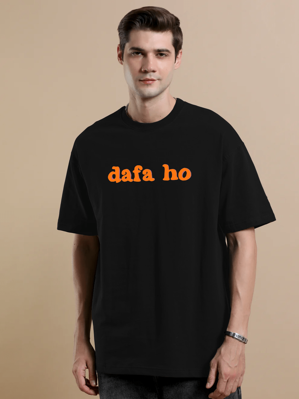 Dafa Ho Black Oversize T-Shirt - Awara Bacha