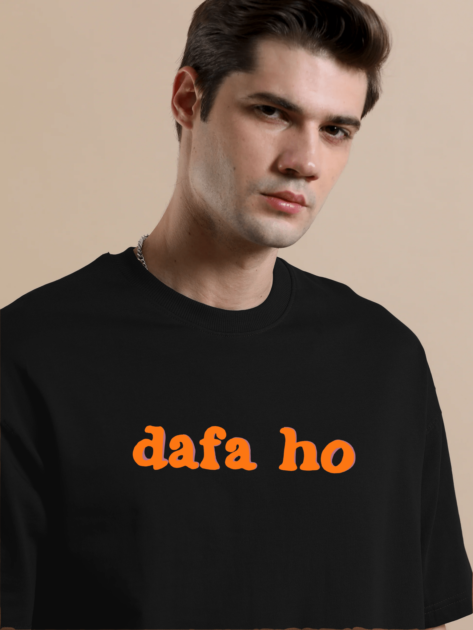 Dafa Ho Black Oversize T-Shirt - Awara Bacha