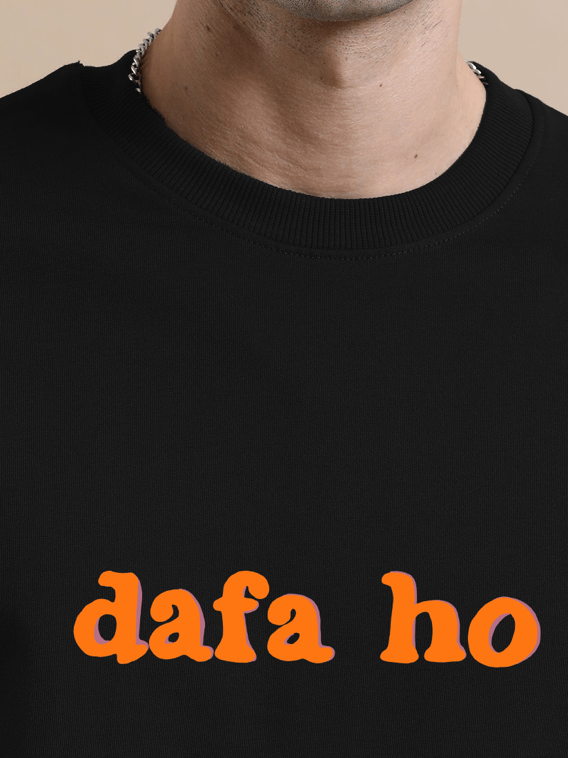 Dafa Ho Black Oversize T-Shirt - Awara Bacha