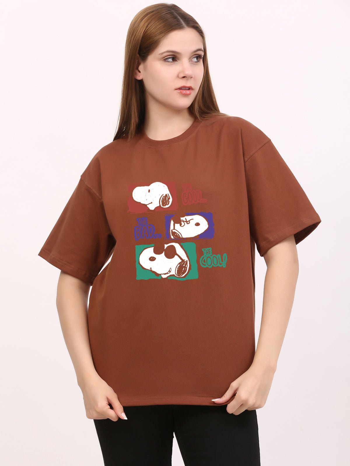 Dog Lovers Brown Oversize T-Shirt - Awara Bacha