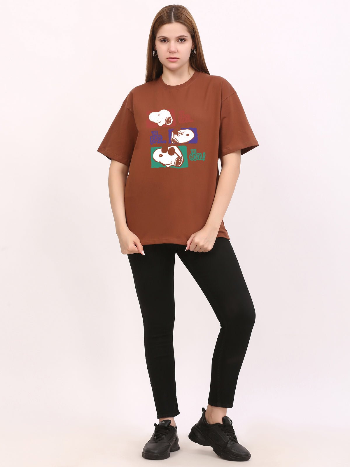 Dog Lovers Brown Oversize T-Shirt - Awara Bacha