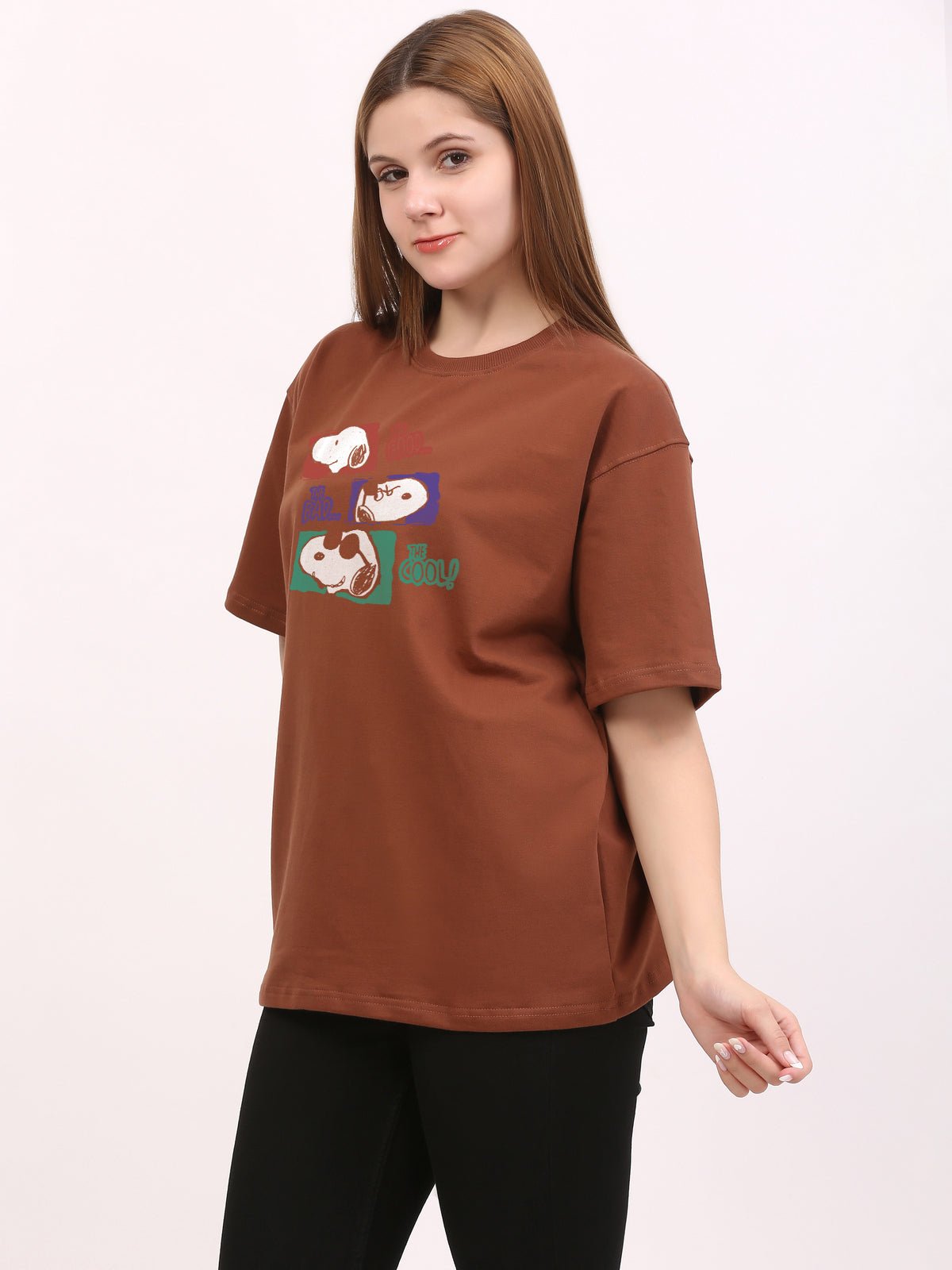 Dog Lovers Brown Oversize T-Shirt - Awara Bacha