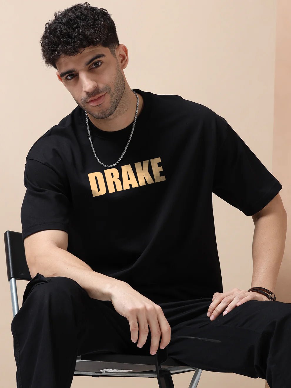 Drake Black Oversize T-Shirt - Awara Bacha