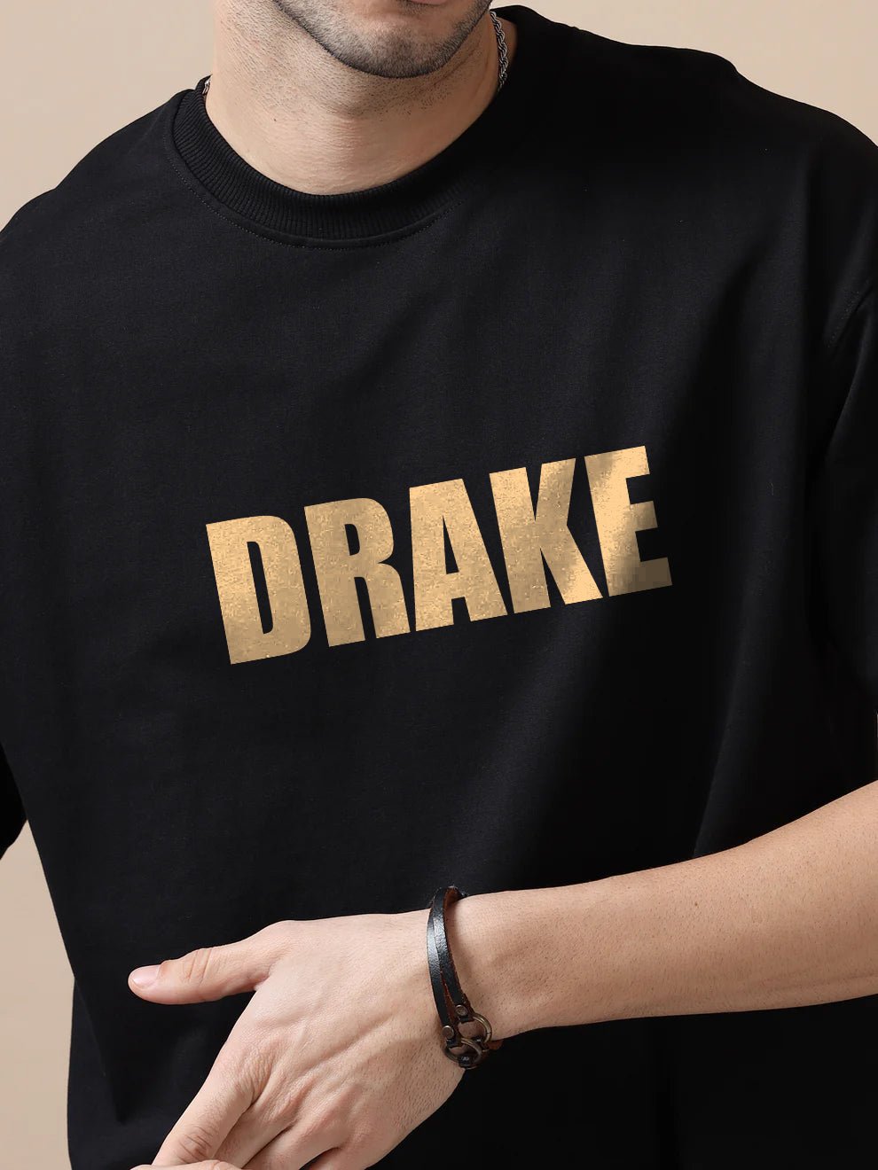 Drake Black Oversize T-Shirt - Awara Bacha