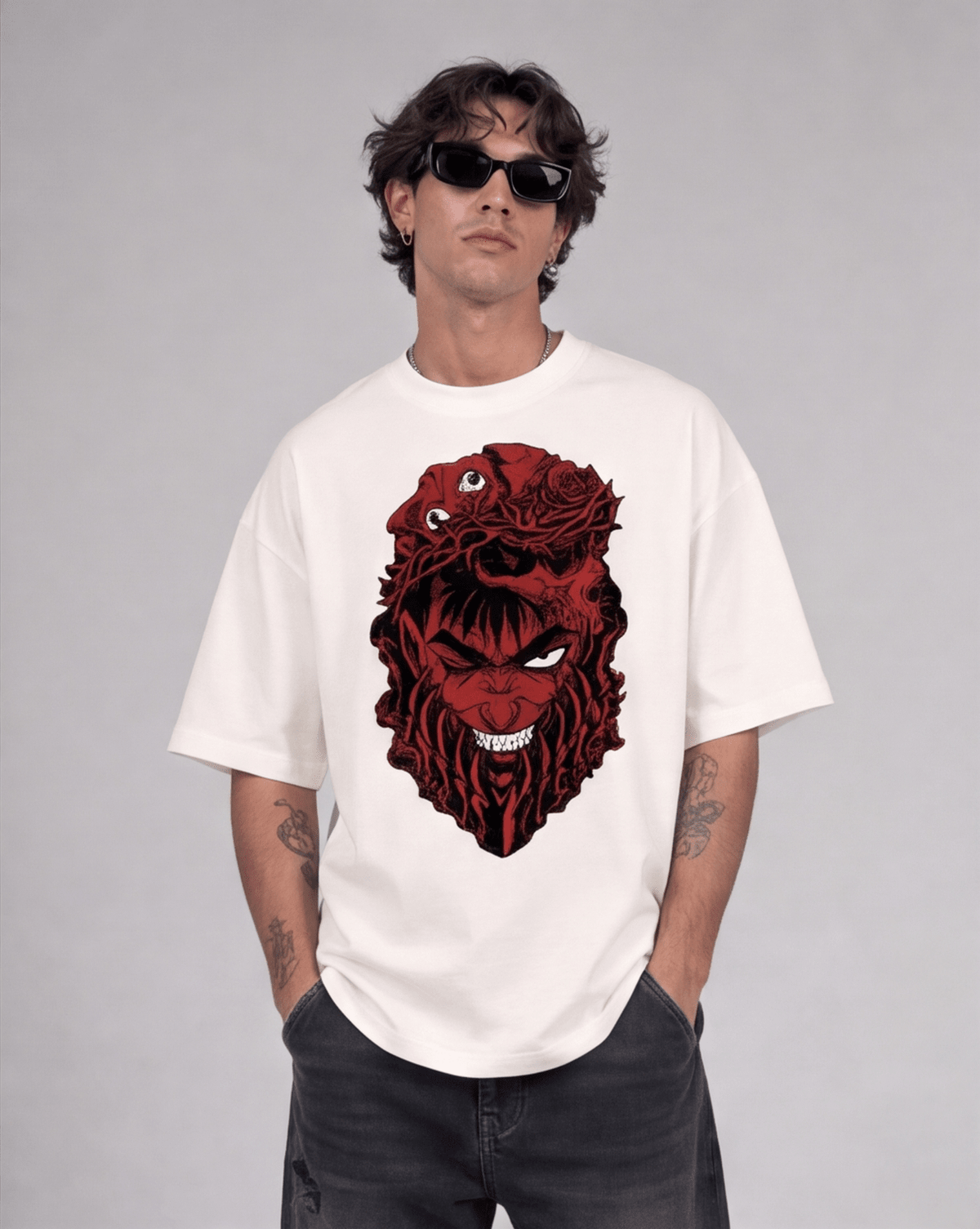 Guts aesthetic Streetwear Oversized T-Shirt - Awara Bacha