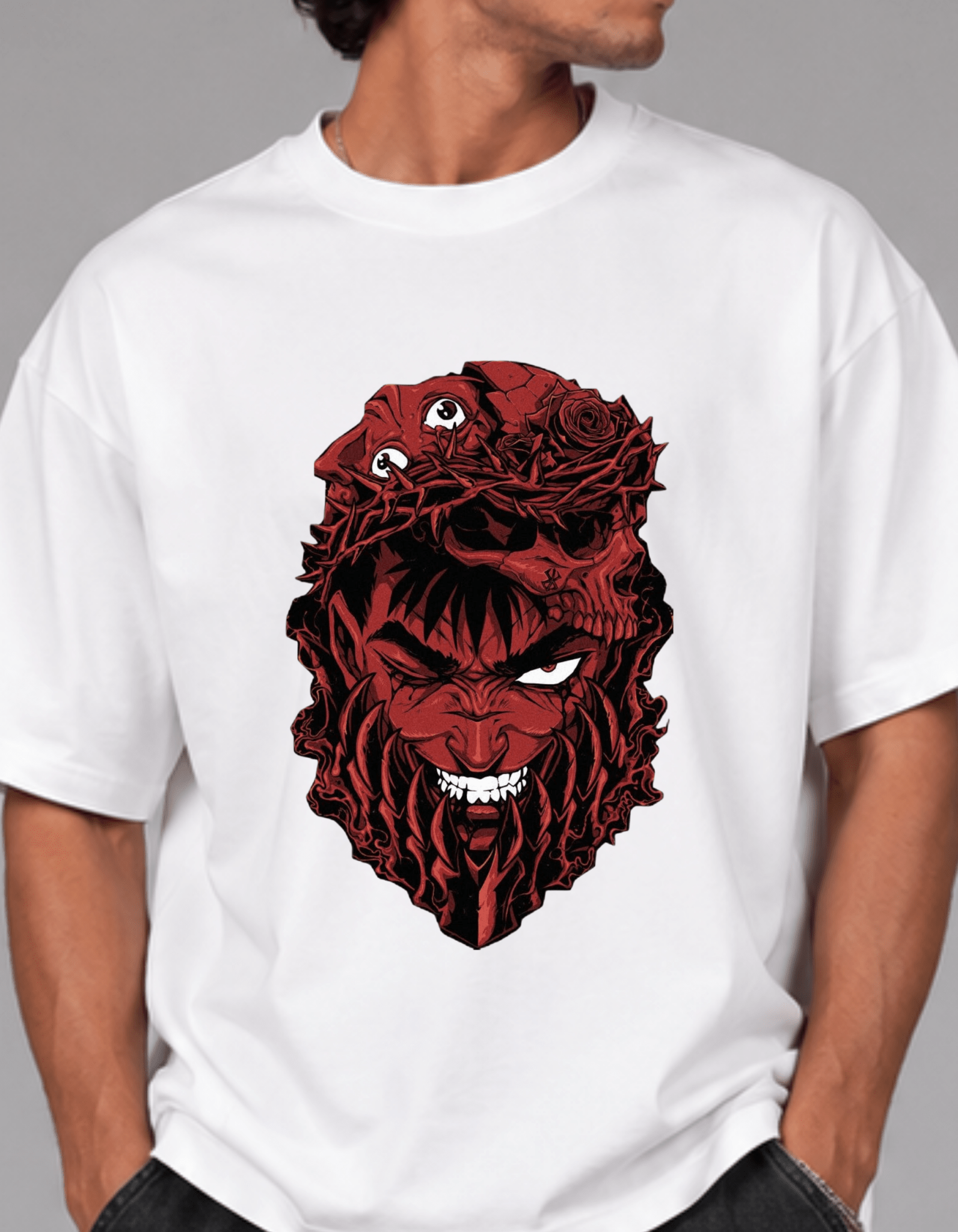 Guts aesthetic Streetwear Oversized T-Shirt - Awara Bacha