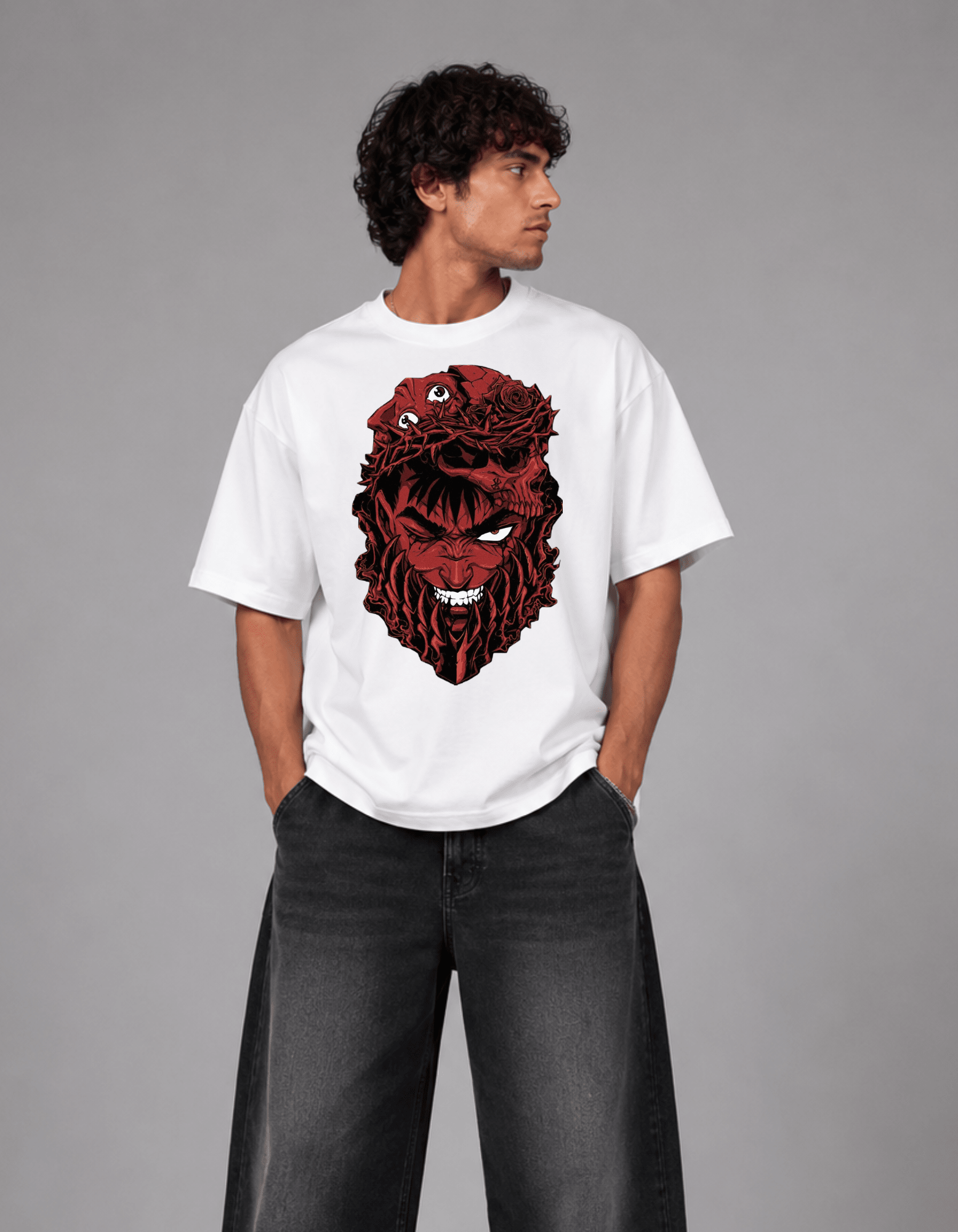 Guts aesthetic Streetwear Oversized T-Shirt - Awara Bacha