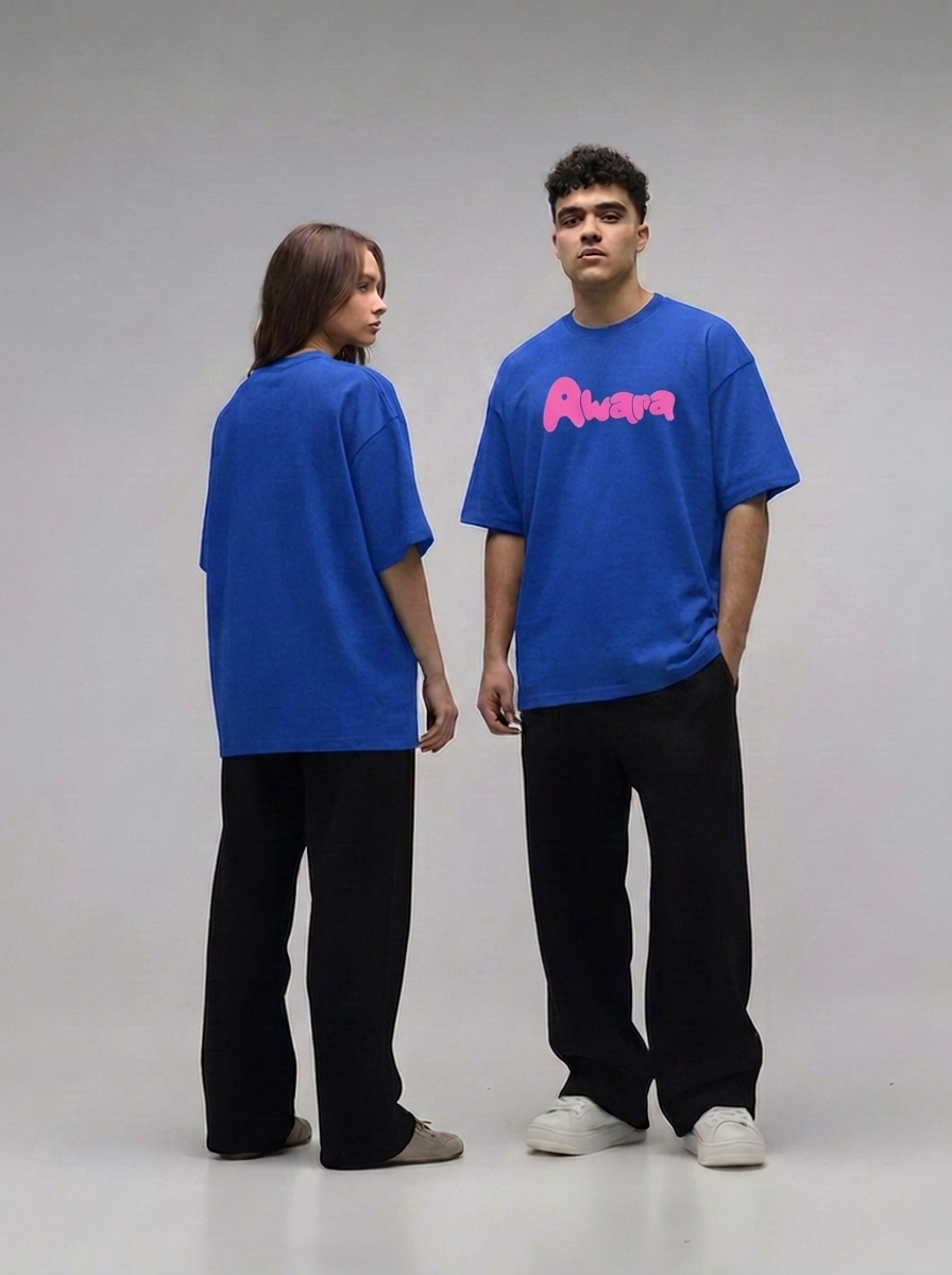 Awara Oversize Royal Blue T-Shirt