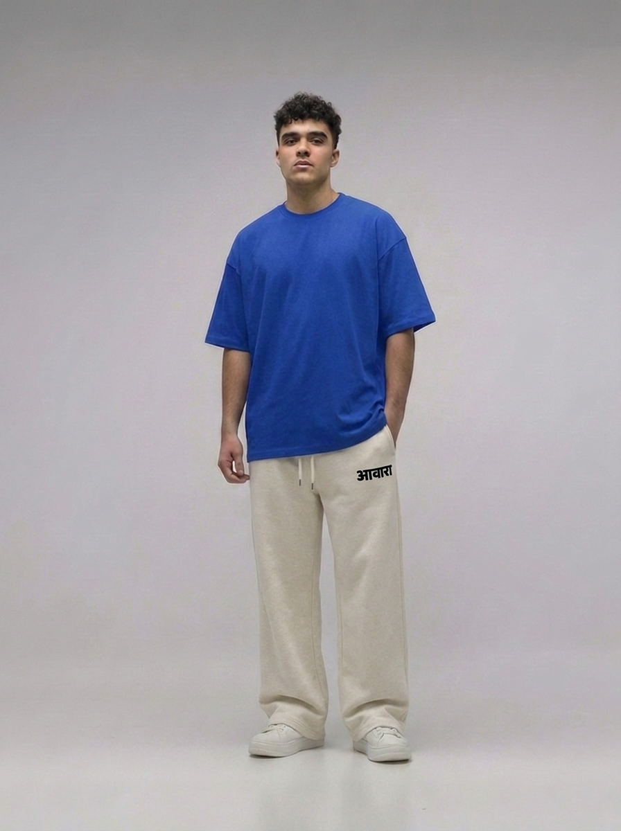 Awara Branding Oversize Off White Sweatpants