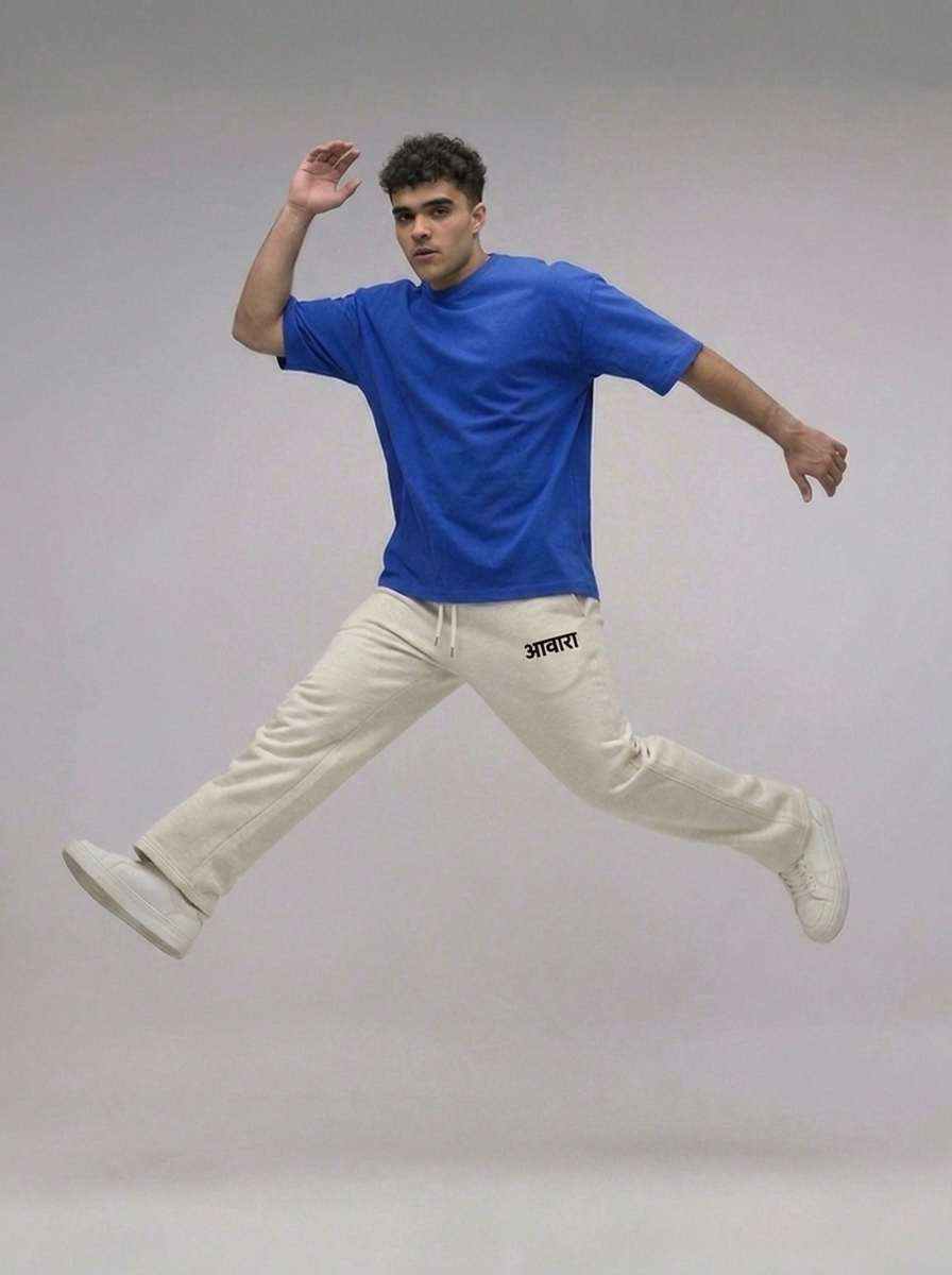 Awara Branding Oversize Off White Sweatpants