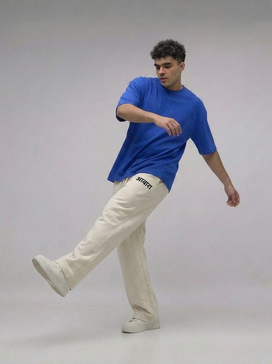 Awara Branding Oversize Off White Sweatpants