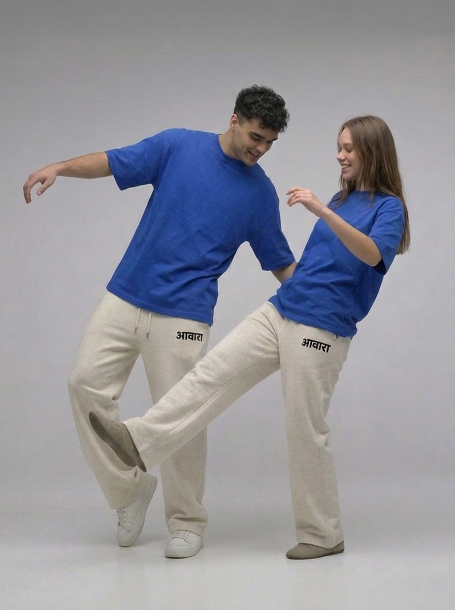 Awara Branding Oversize Off White Sweatpants