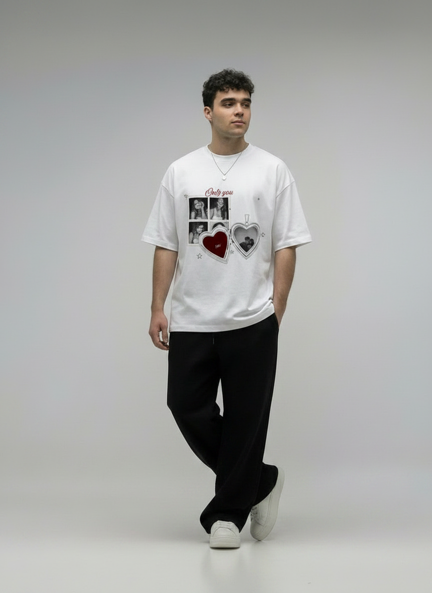 Custom Romantic Memory Off-White T-Shirt