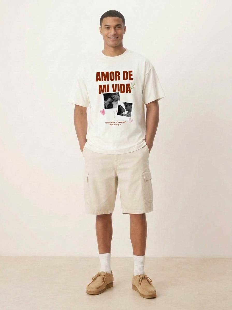 Personalized Photo Graphic Off-White T-Shirt