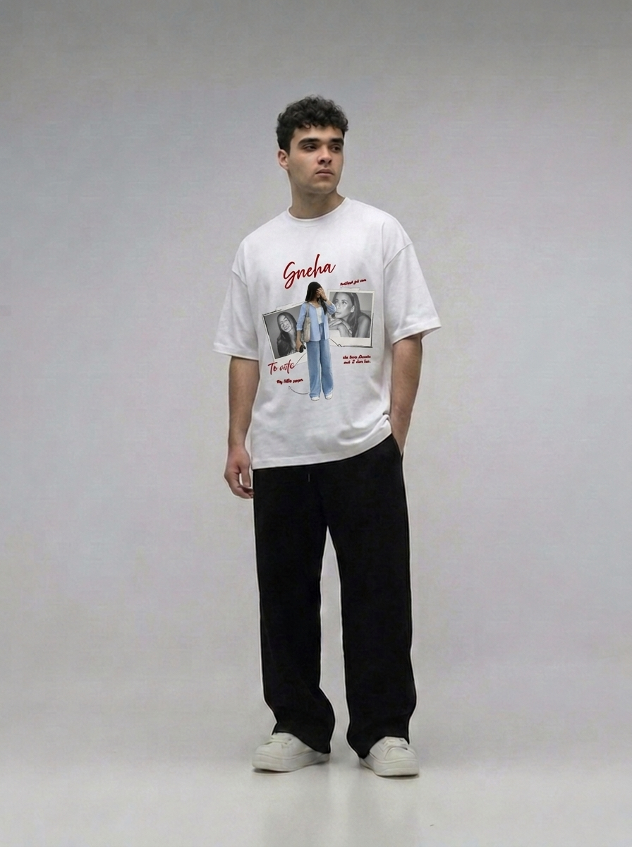 Love Moments Custom Printed Off-White T-Shirt