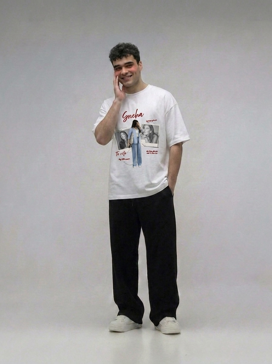 Love Moments Custom Printed Off-White T-Shirt