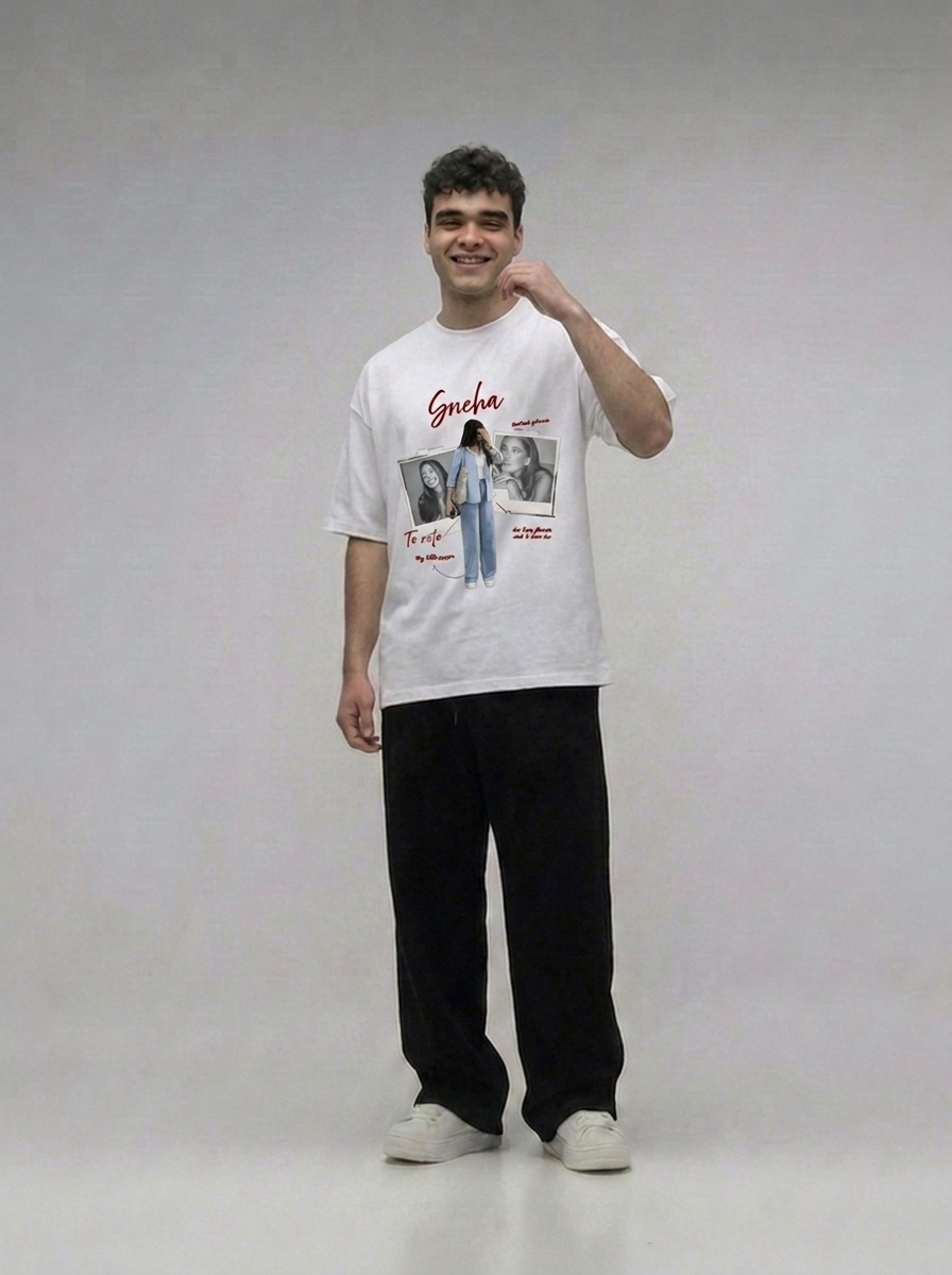 Love Moments Custom Printed Off-White T-Shirt