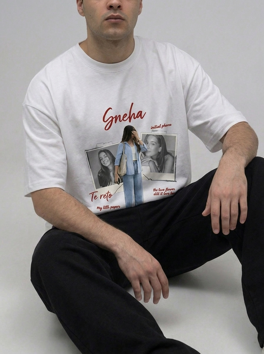 Love Moments Custom Printed Off-White T-Shirt