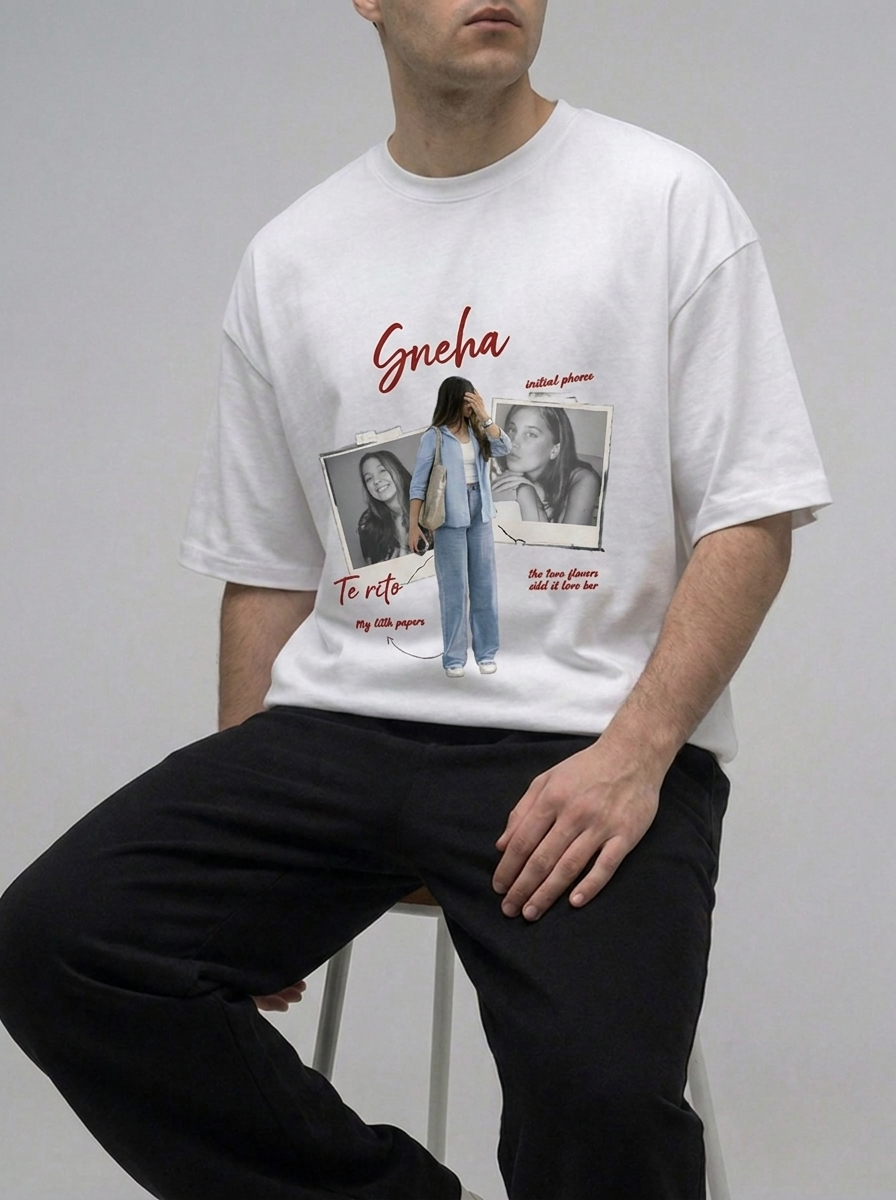 Love Moments Custom Printed Off-White T-Shirt