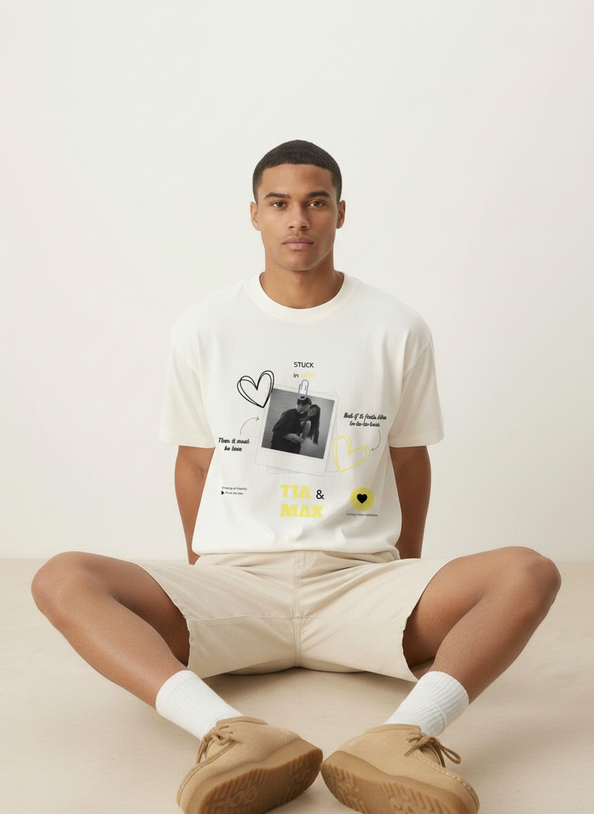 Love Moments Custom Printed Off-White T-Shirt