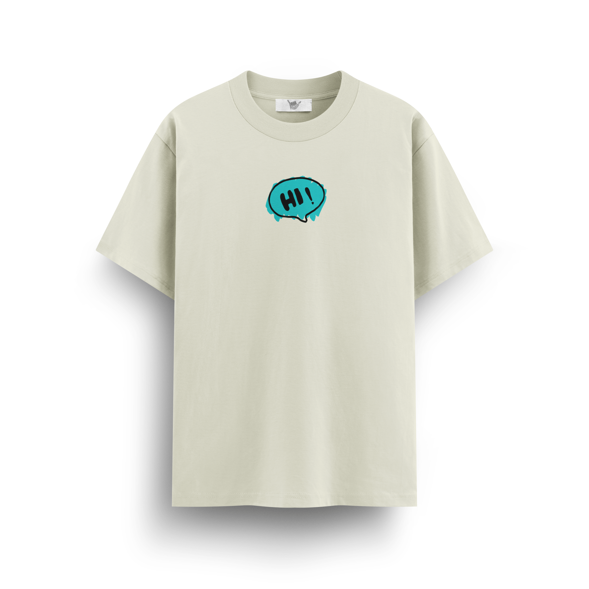 Hi Doodle Emotion Wave Off - White Oversize T-Shirt - Awara Bacha