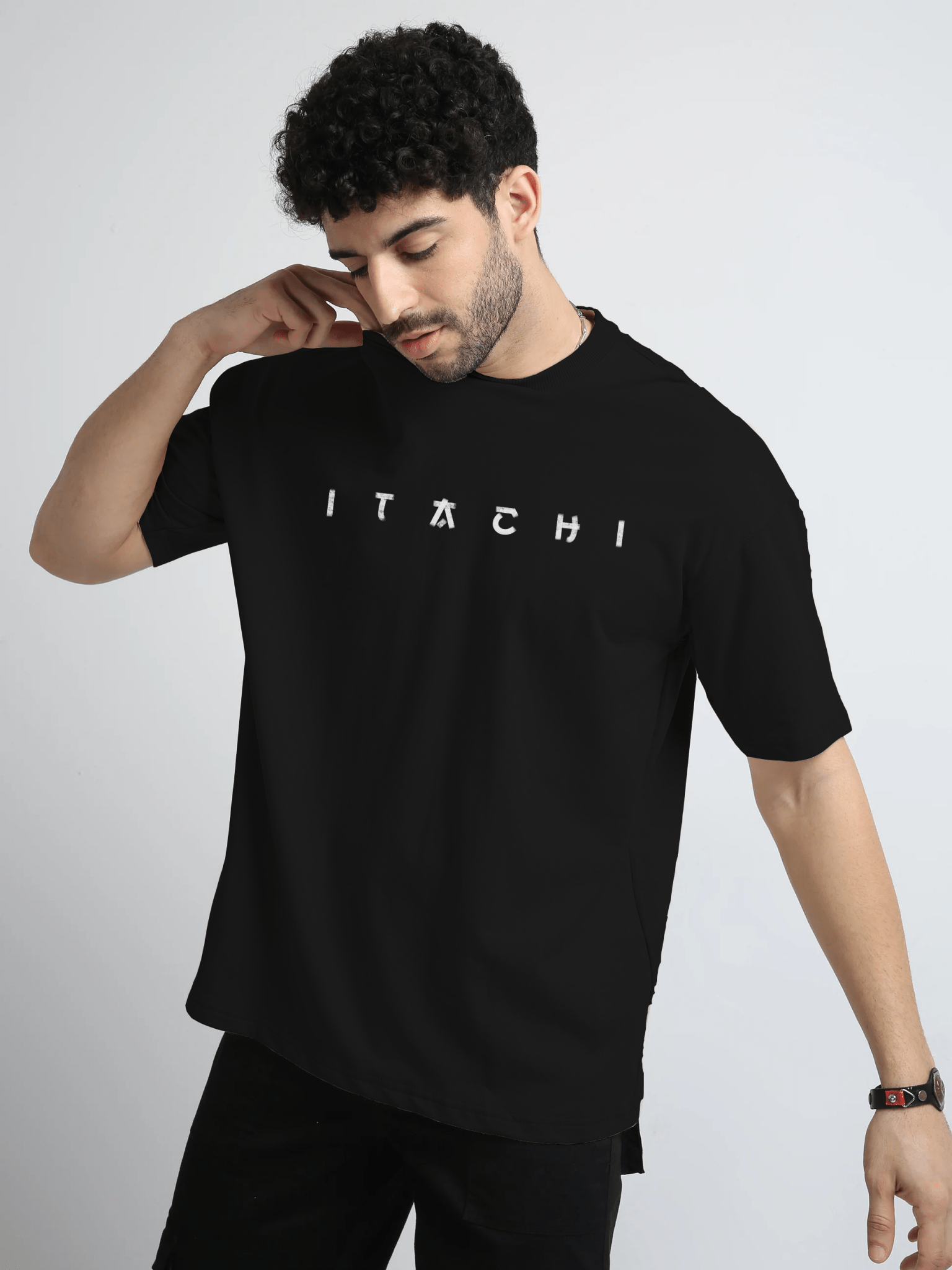 Itachi Black Oversize T-Shirt - Awara Bacha