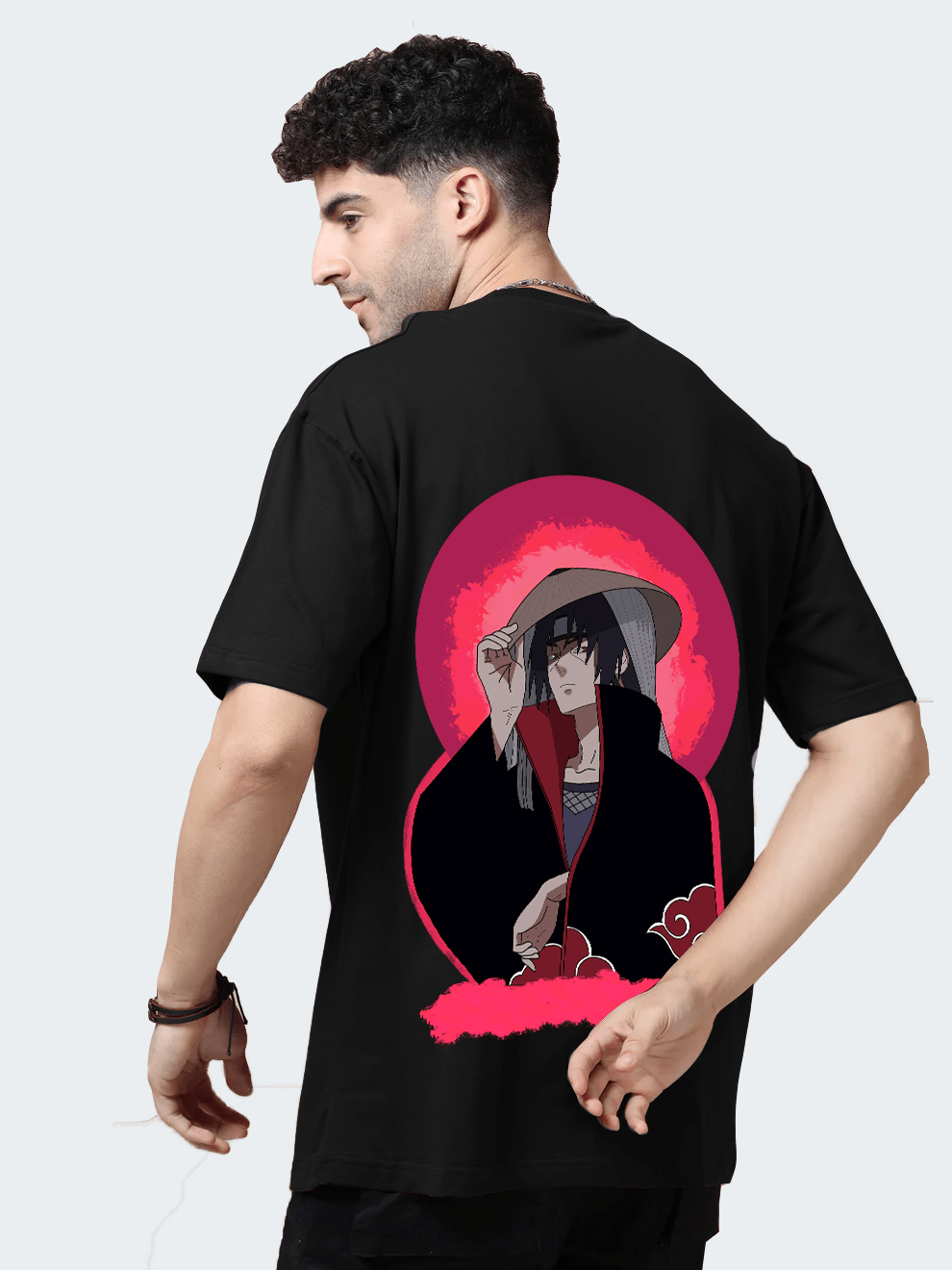 Itachi Black Oversize T-Shirt - Awara Bacha