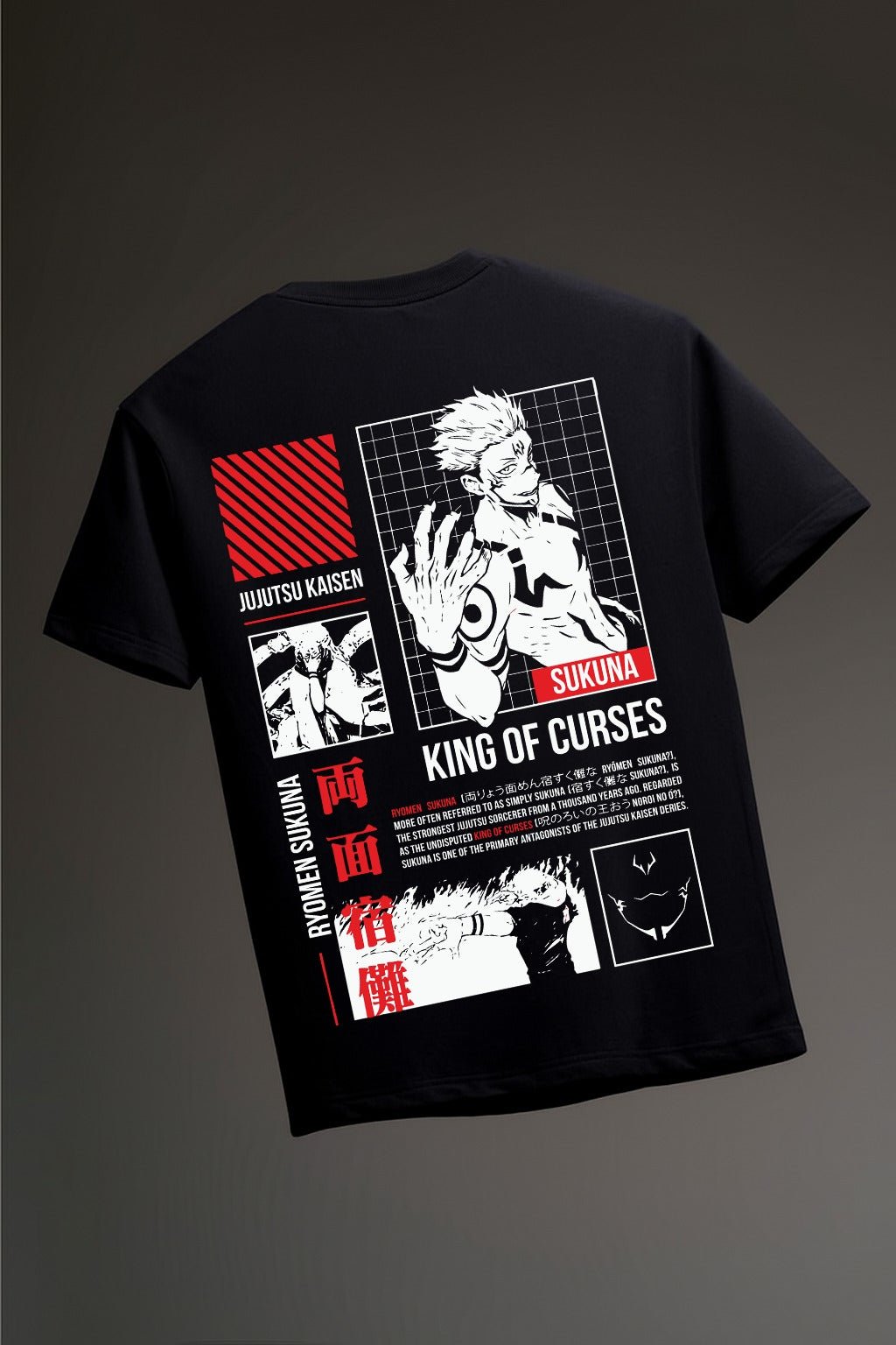 Jujutsu Black Oversize T-Shirt - Awara Bacha