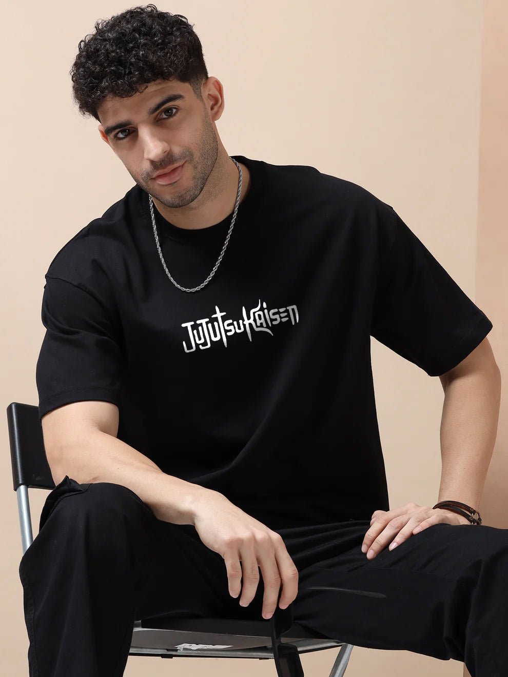 Jujutsu Black Oversize T-Shirt - Awara Bacha