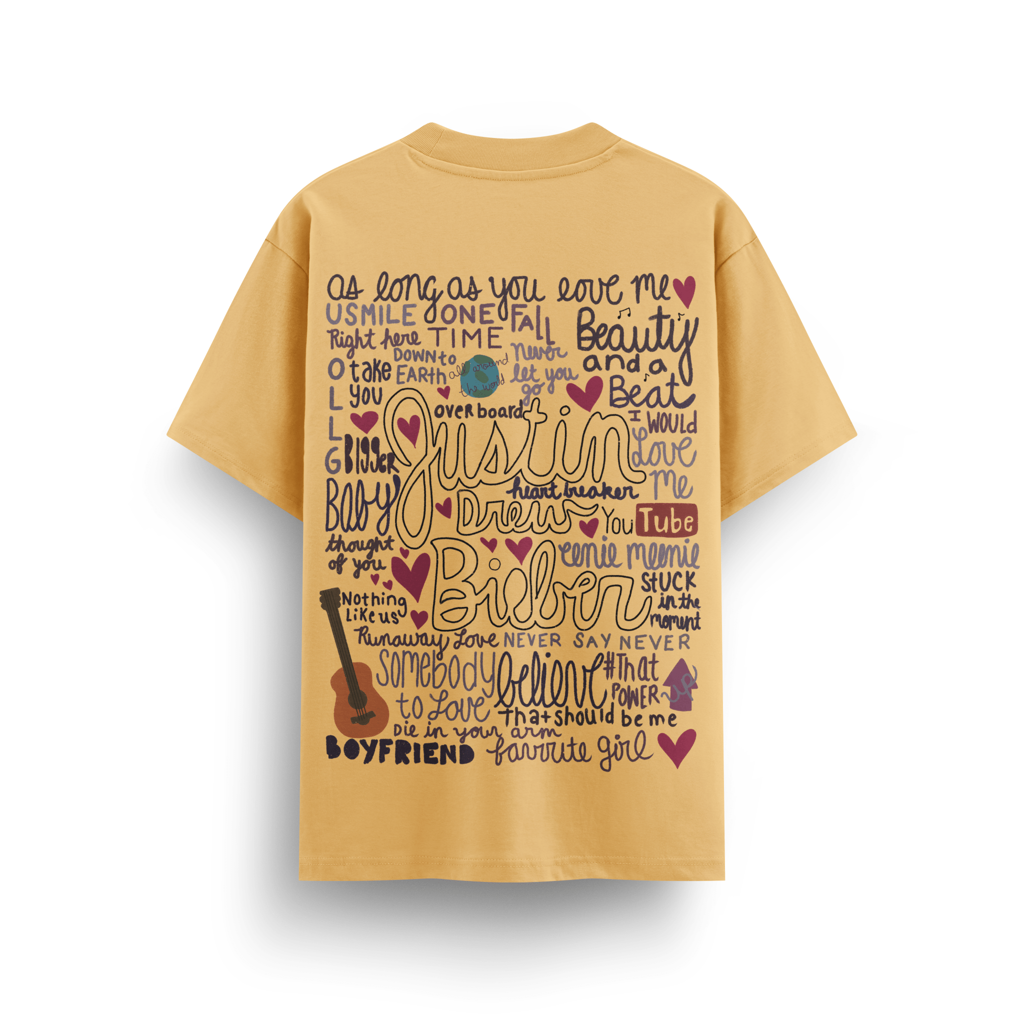 Justin Bieber Beige Oversize T-Shirt - Awara Bacha