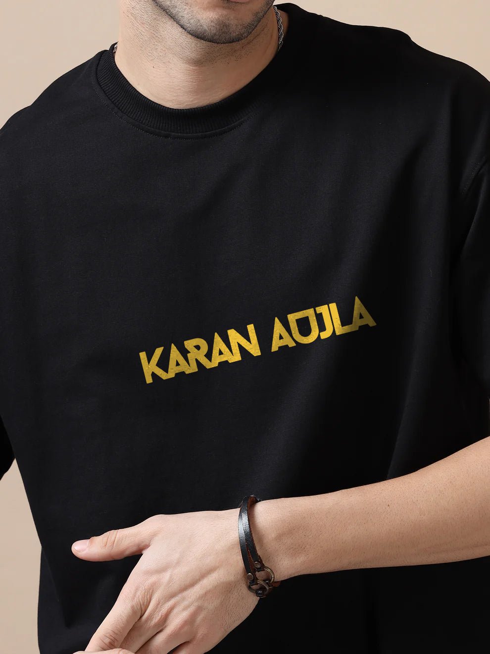 Karan Ajula Black Oversize T-Shirt - Awara Bacha