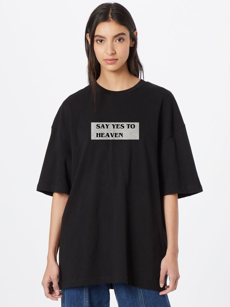 Lana Del Rey Say yes to heaven Black Oversize T-Shirt - Awara Bacha