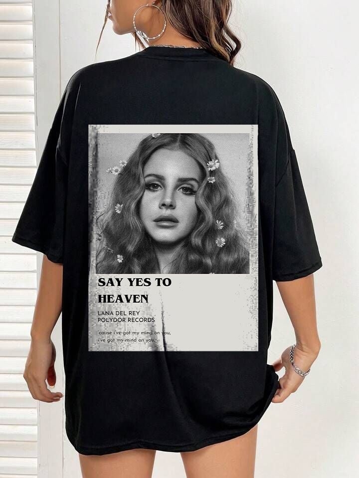 Lana Del Rey Say yes to heaven Black Oversize T-Shirt - Awara Bacha