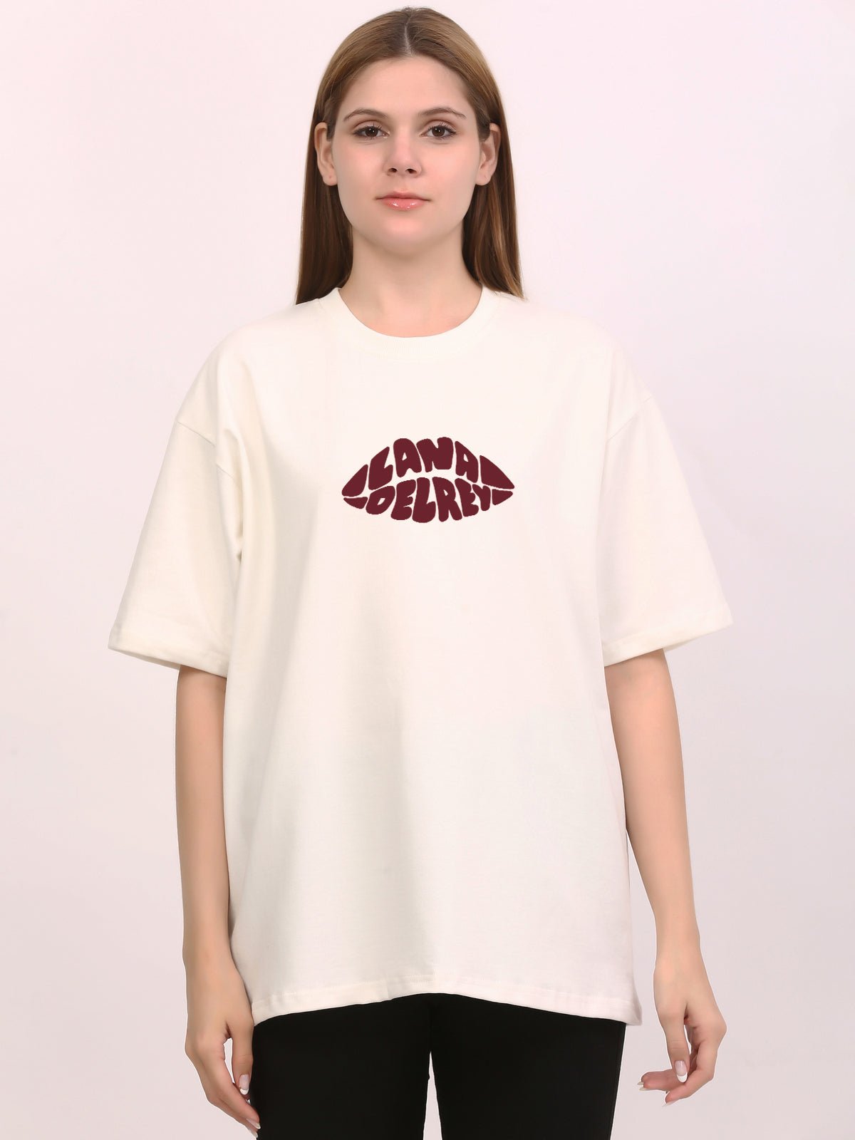 Lana Dey Rey Queen Off - White Oversize T-Shirt - Awara Bacha