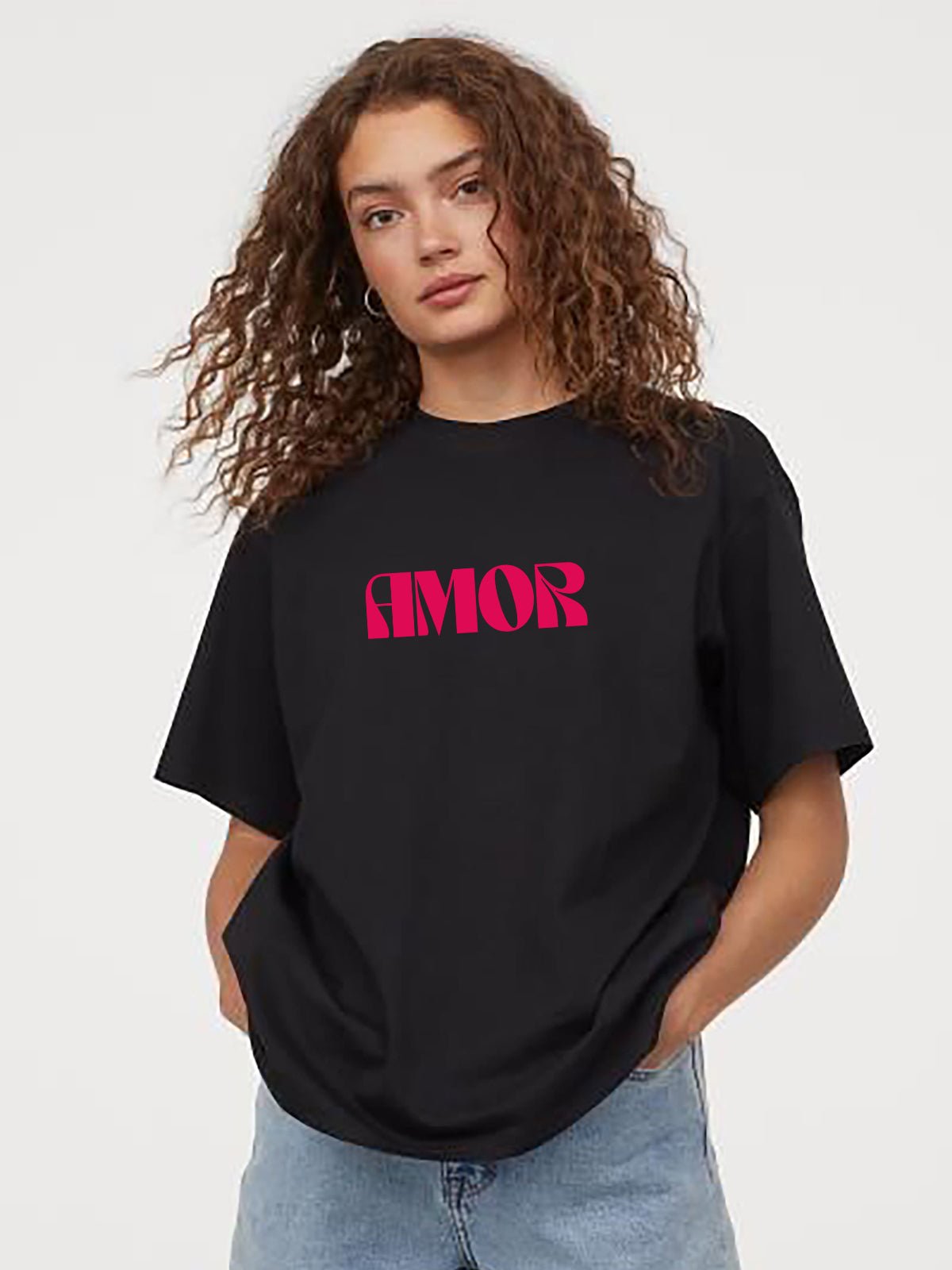 More Amor Por Favor Black Oversize T-Shirt - Awara Bacha