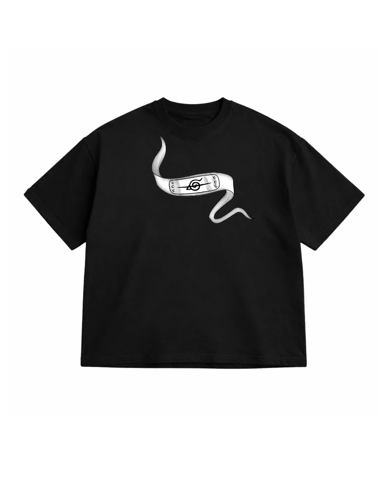 Naruto Headband Black Oversize T-Shirt - Awara Bacha