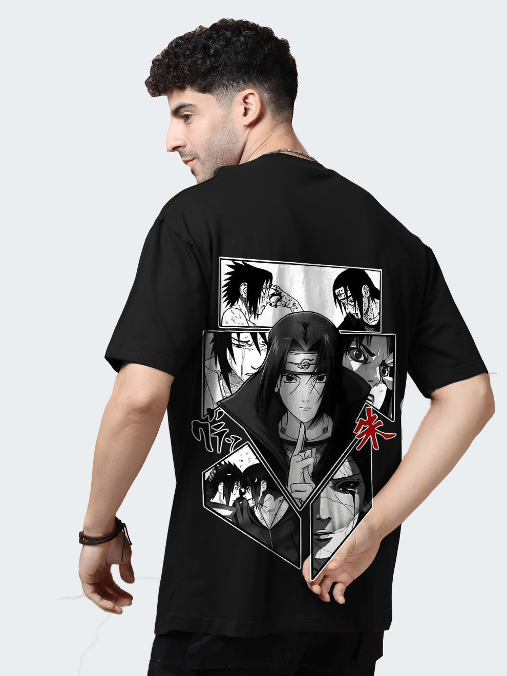 Naruto Headband Black Oversize T-Shirt - Awara Bacha