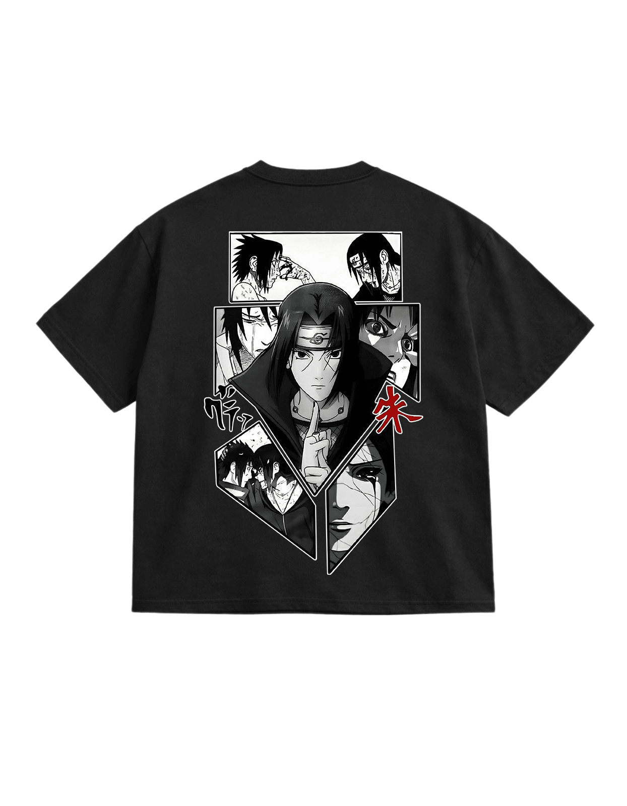 Naruto Headband Black Oversize T-Shirt - Awara Bacha