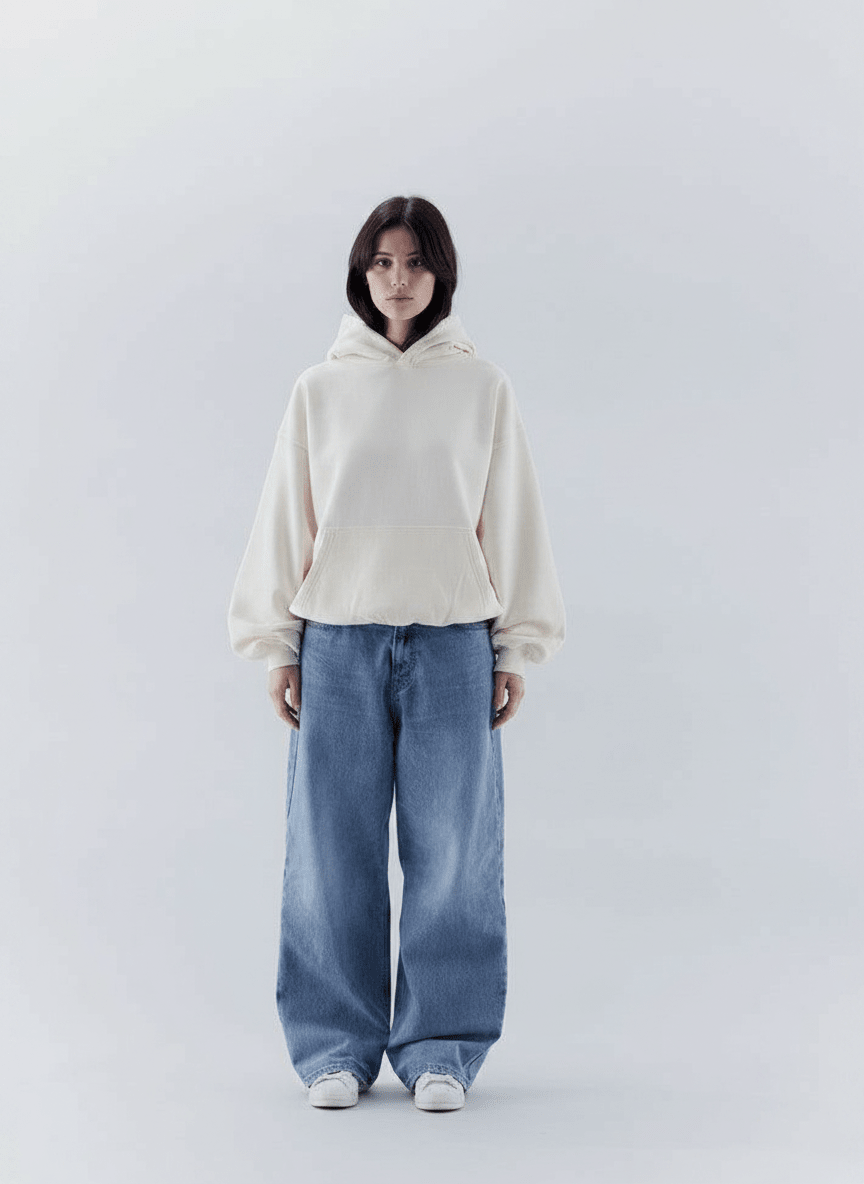 Off White Oversize Hoodie - Awara Bacha