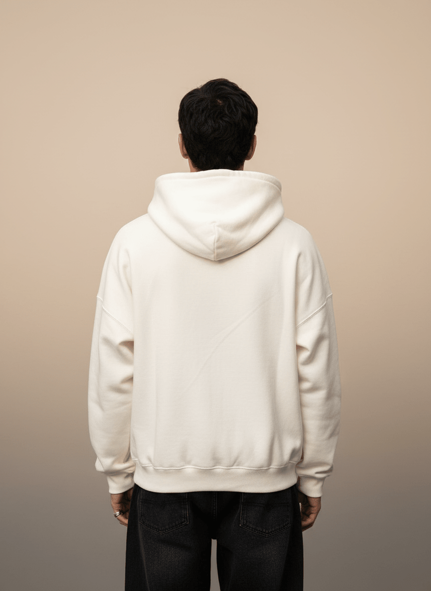 Off White Oversize Hoodie - Awara Bacha