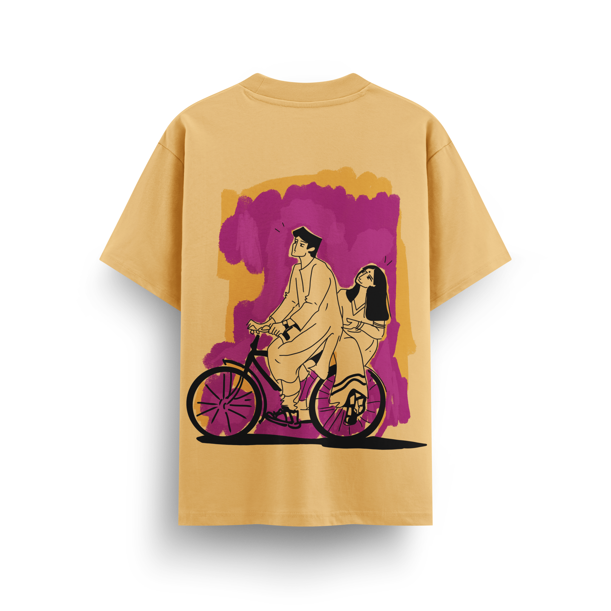 Old Schooll Beige Oversize T-Shirt - Awara Bacha