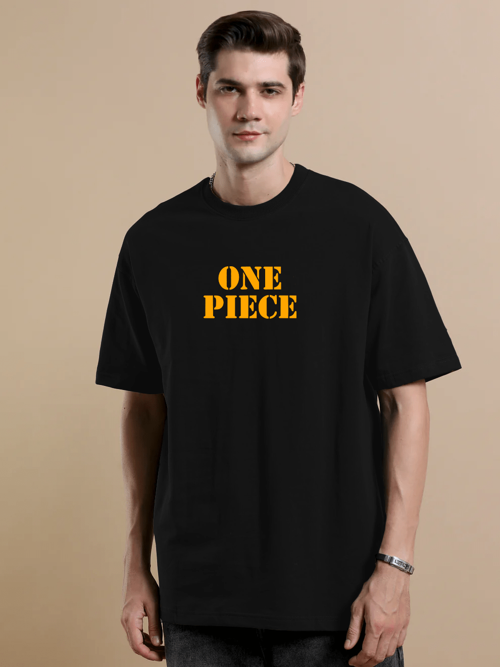 One Piece Black Oversize T-Shirt - Awara Bacha